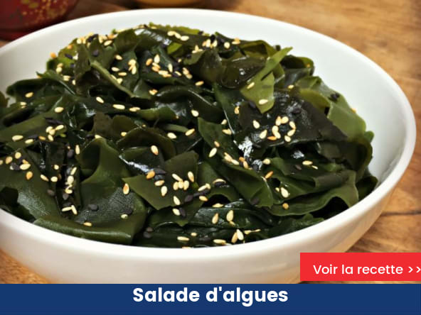 Salade d'algues, vinaigrette ponzu et sésame